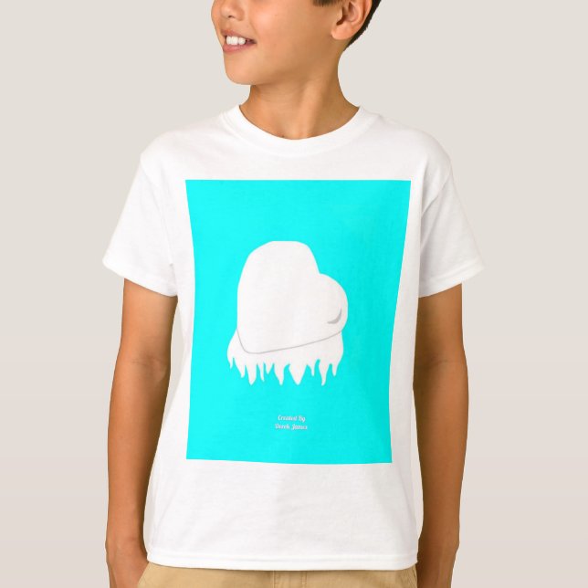 T-shirt Winter Heart Boys White Basic T Shirt (Devant)