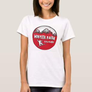 T-shirt Winter Park Colorado rouge snowboard dames