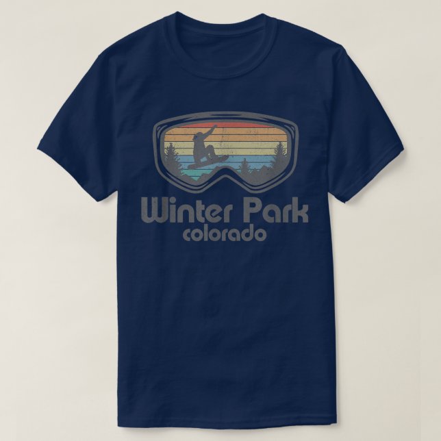 T-shirt Winter Park Snowboard Retro Colorado Snowboard (Design devant)