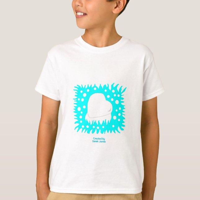 T-shirt Winter Snow Heart Boys White Basic T Shirt (Devant)