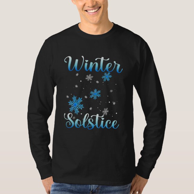 T-shirt Winter Solstice  Blue Snowflake Blessed  Yule Holi (Devant)