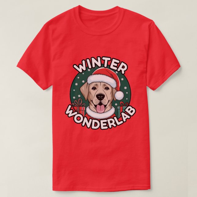 T-shirt Winter Wonderlab Noël Labrador (Design devant)