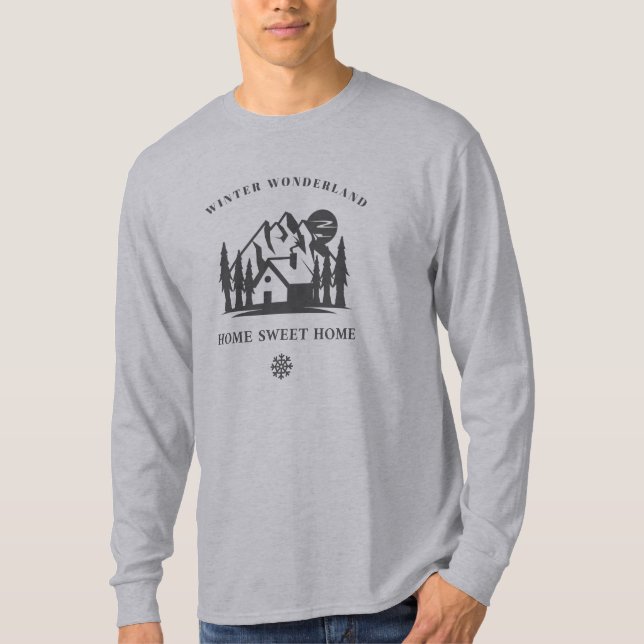 T-shirt Winter Wonderland, Home Sweet Home Winter House (Devant)