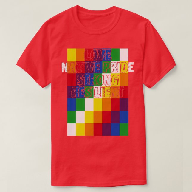 T-shirt Wiphala Flag Indigenous Peoples  (Design devant)