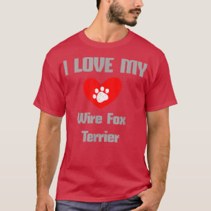 T-shirt Wire Fo Terrier I Love My Dog design drôle chien c