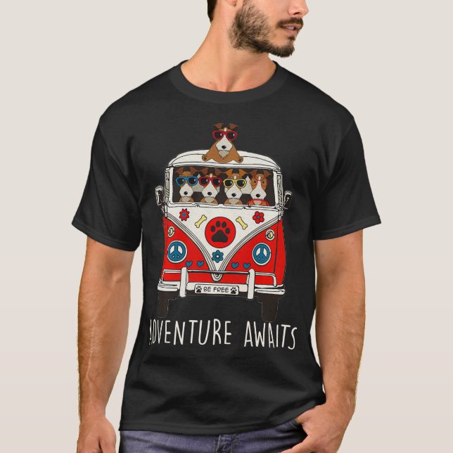 T-shirt Wire Fox Terrier Adventure Await Artwork (Devant)