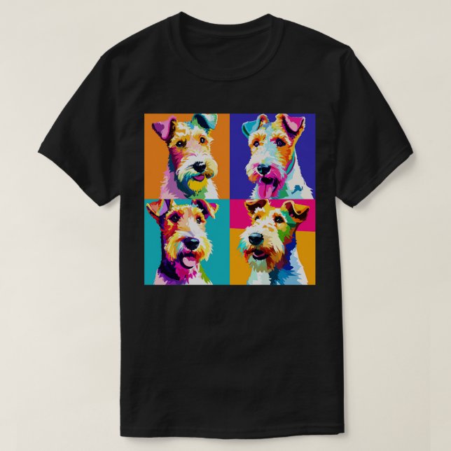 T-shirt Wire Fox Terrier Art Amoureux des chiens Cadfts 2 (Design devant)