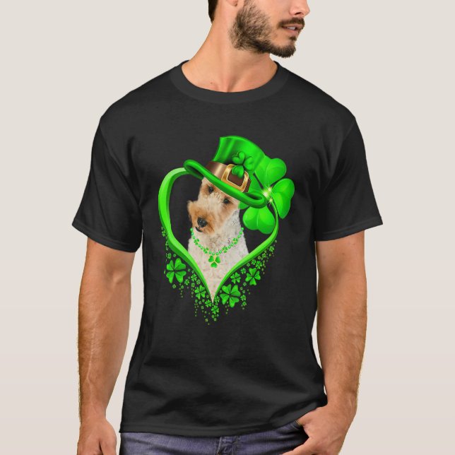 T-shirt Wire Fox Terrier Dog St Patricks Day Lover Irish S (Devant)