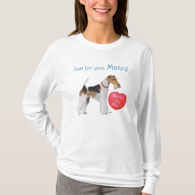 T-shirt Wire Fox Terrier Valentine (Devant)