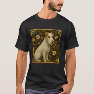 T-shirt Wire Fox Terrier Vintage Portrait botanique
