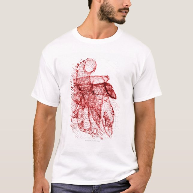 T-shirt Wireframe de Digitals du coeur humain (Devant)