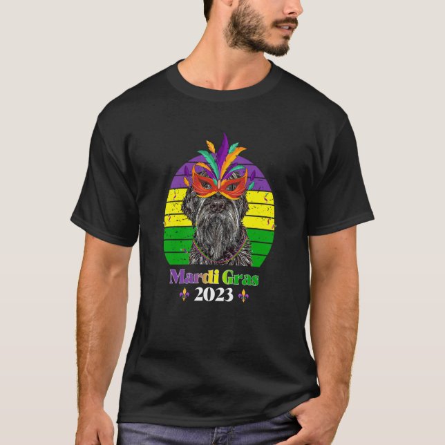 T-shirt Wirehaired Pointing Griffon Party Dog Mardi Gras 2 (Devant)