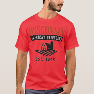 T-shirt Wisconsin America's Dairyland Ferme Vintage