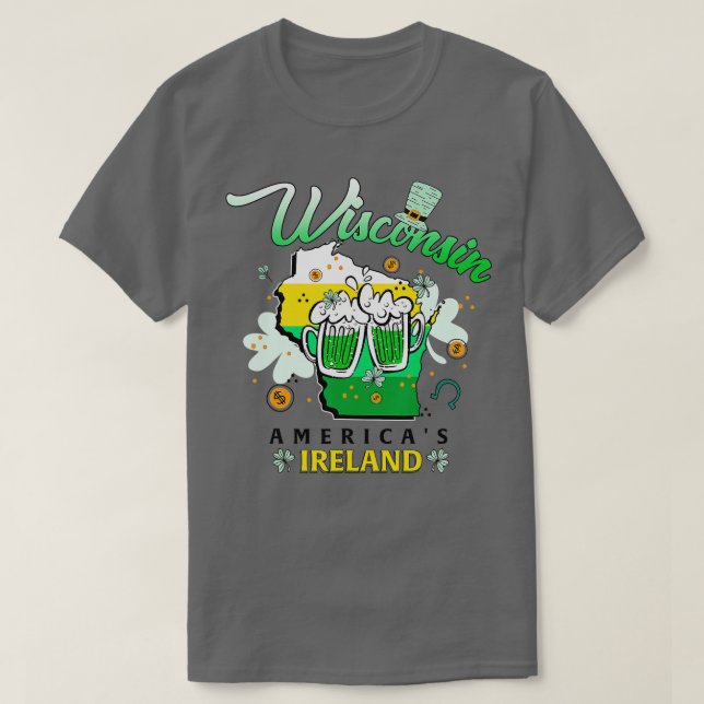 T-shirt Wisconsin Amériques Irlande Jour de la Saint Patri (Design devant)