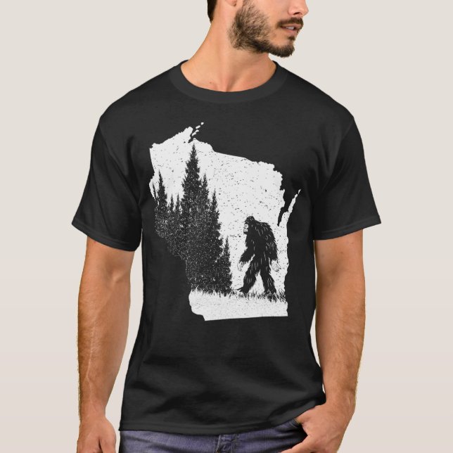 T-shirt Wisconsin Bigfoot Pride Sasquatch Silhouette Foret (Devant)