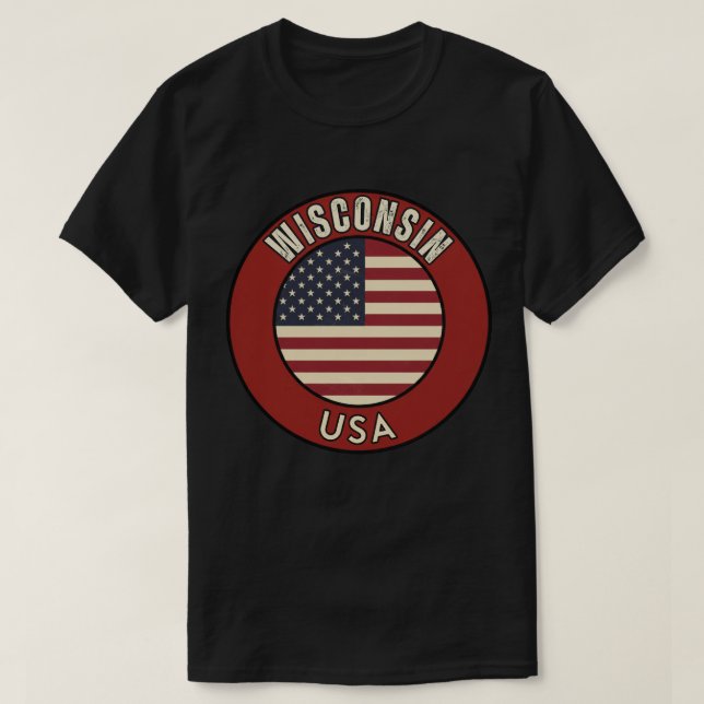 T-shirt Wisconsin États-Unis d'Amérique  (Design devant)