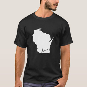 T-shirt Wisconsin Love Heart Home État Midwest Wisco Vint