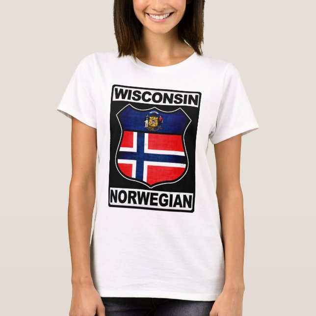 T-shirt Wisconsin Norwegian American (Devant)