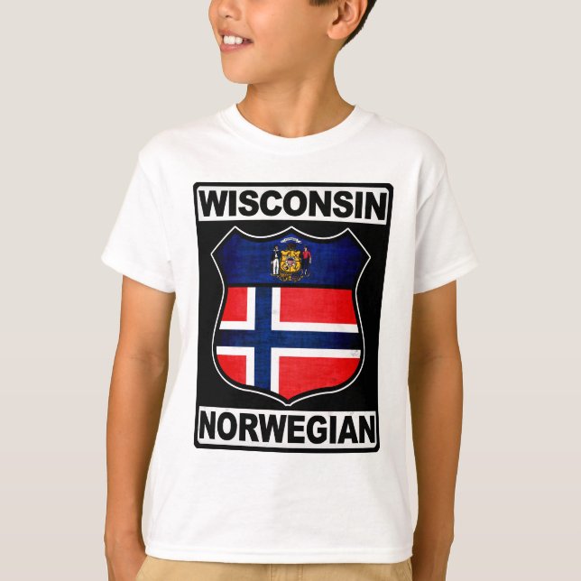T-shirt Wisconsin Norwegian American (Devant)