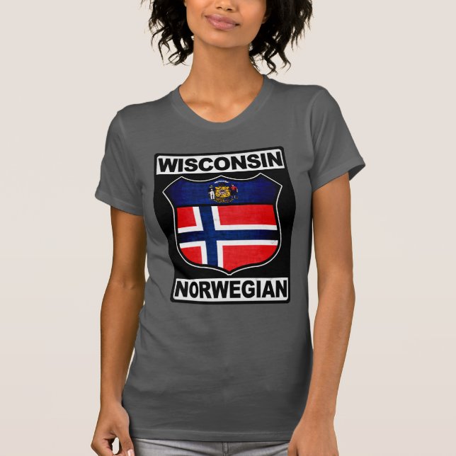 T-shirt Wisconsin Norwegian American (Devant)