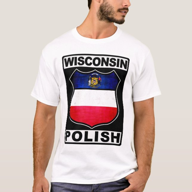 T-shirt Wisconsin Polonais Américain (Devant)