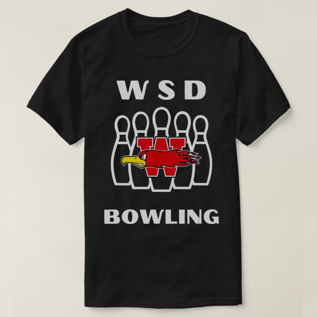 T-shirt Wisconsin School for Deaf Firebirds Bowling (Design devant)