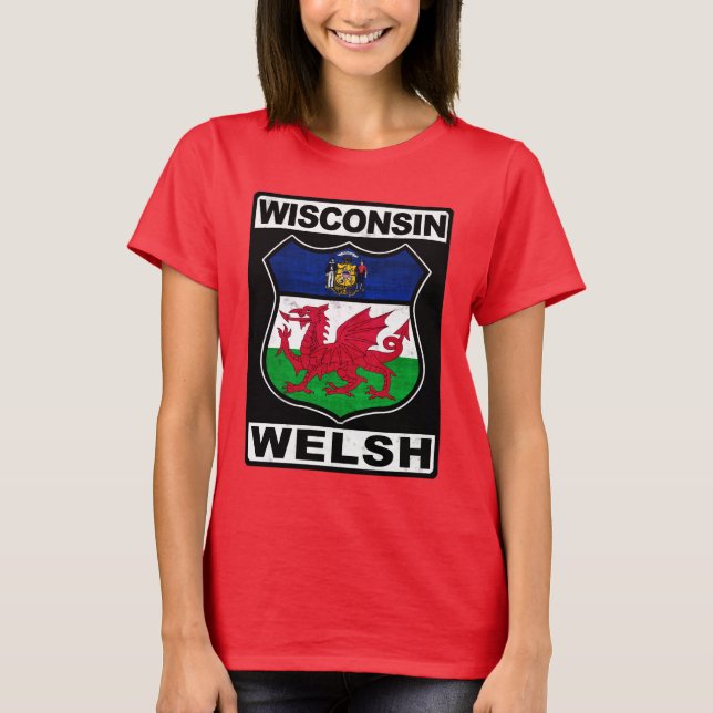T-shirt Wisconsin Welsh American (Devant)