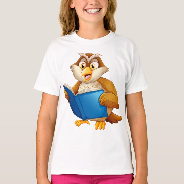 T-shirt Wise Owl Reading Book (Devant)