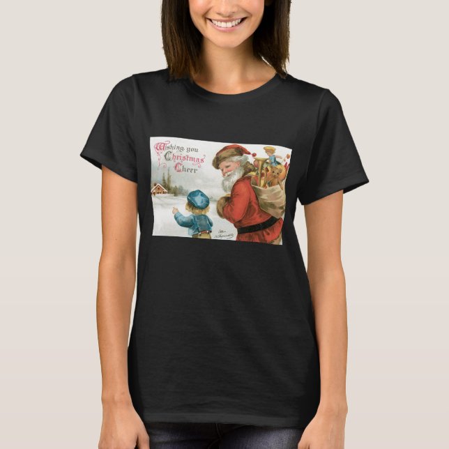 T-shirt Wishing You Christmas Cheer by Ellen Clapsaddle (Devant)