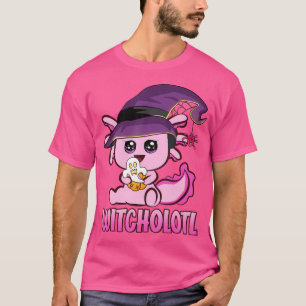 T-shirt Witch Axolotl Halloween Citrouille Axolotl Salaman