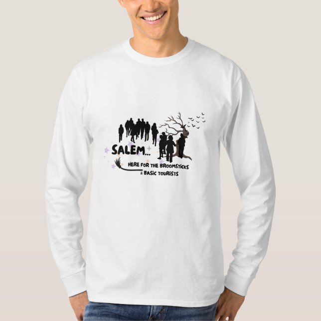 T-shirt Witch Broom Shirt Visit Salem Basic Tourist (Devant)