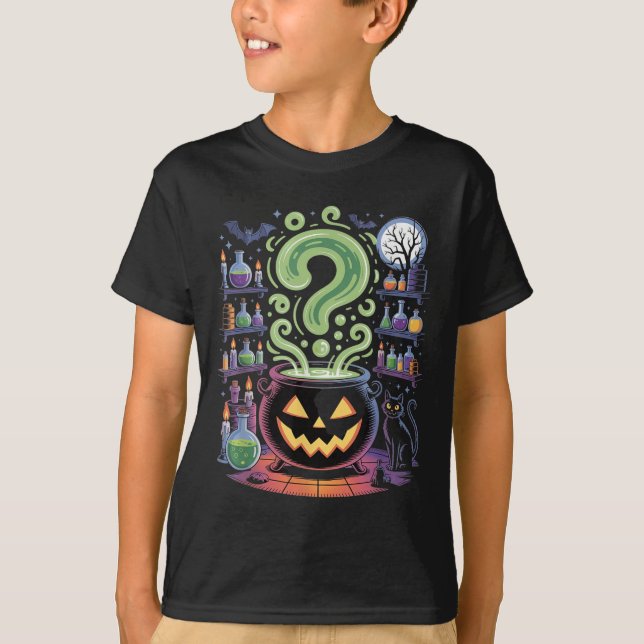 T-shirt Witch Cauldron Tions Citrouilles Soky Halloween (Devant)