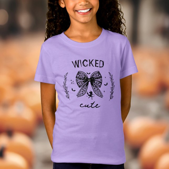 T-Shirt Witch Coquette Black Bow Halloween Purple Nom (Witch Coquette Black Bow Halloween Purple Name T-Shirt)