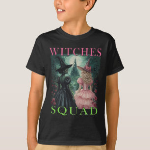 T-shirt Witch Squad Halloween sorcières rose et vert sorci