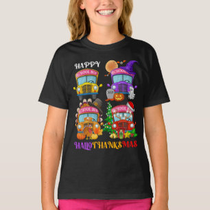 T-shirt Witch Turquie Père Noël School Bus HalloThanksMas
