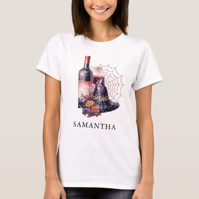 T-shirt Witch Wine Gothique Bachelorette Party (Devant)