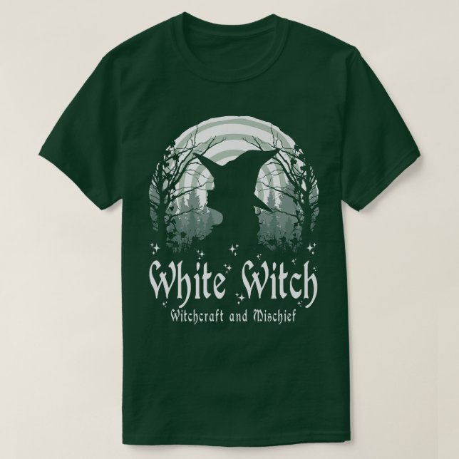 T-shirt Witchcraft Wiccan White Witch  (Design devant)