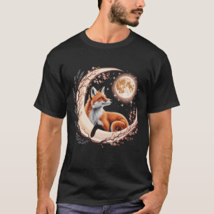 T-shirt Witchen Cottagecore esthétique Floral Fox Graph