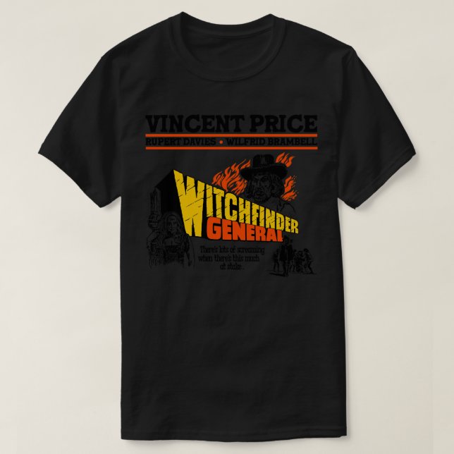 T-shirt Witchfinder Général Vincent Price Folk Horreur (Design devant)