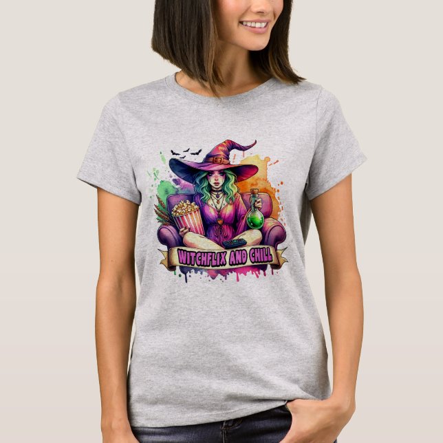 T-shirt "Witchflix and Chill – Fun Witch Design for Hallow (Devant)