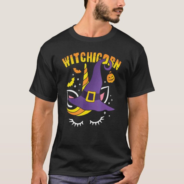 T-shirt Witchicorn Unicorn Witch Halloween (Devant)