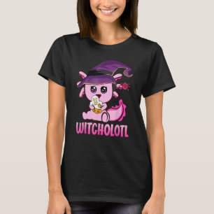 T-shirt Witcholotl Cute Axolotl Witch Halloween Éffrayant