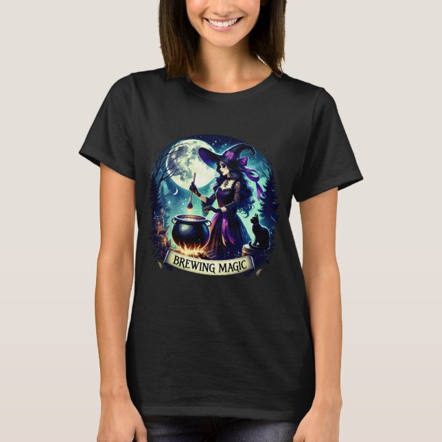 T-shirt "Witch's Spellcraft" Halloween Shirt (Devant)
