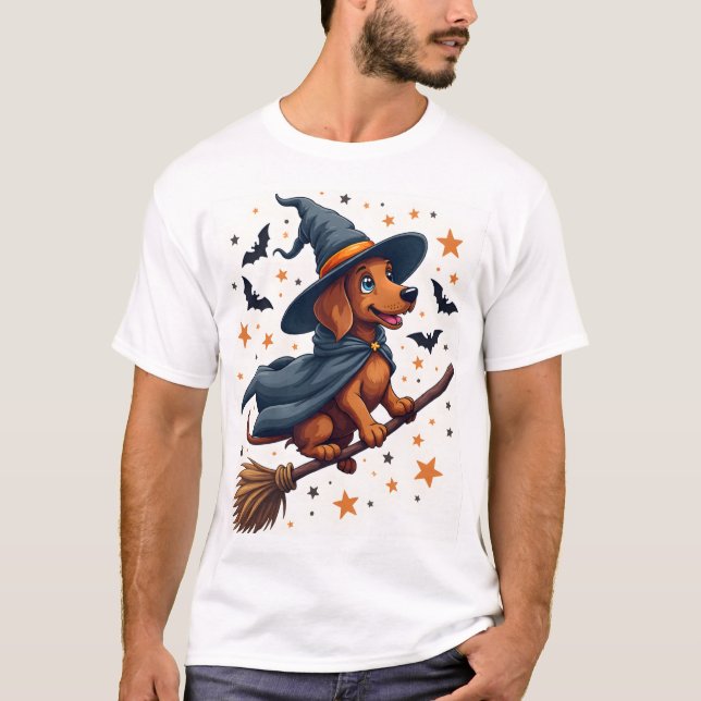 T-shirt Witchy Dachshund Delight (Devant)