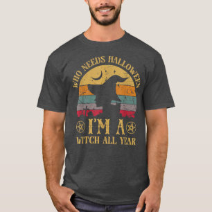 T-shirt Witchy Magic Éffrayant sorcières Broomstick 