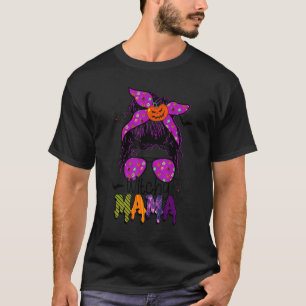 T-shirt Witchy Mama Halloween Messy Bun Witch Maman Femmes