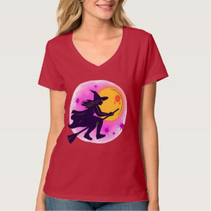 T-shirt "Witchy Ride - Halloween Flying Broom Tee"