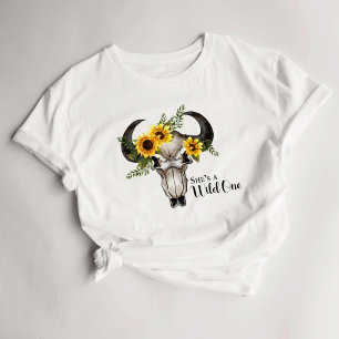 T-shirt Witchy Wicca Pagan Flower Skull Horns