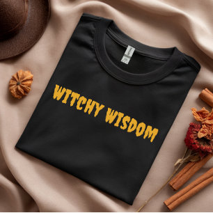 T-shirt Witchy Wisdom halloween typographie orange