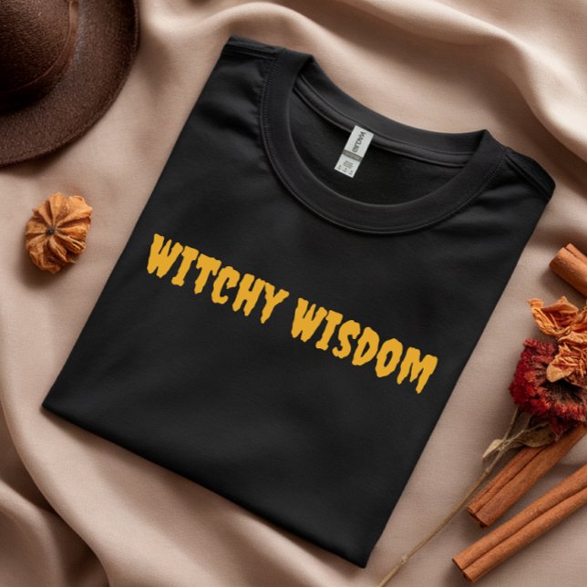 T-shirt Witchy Wisdom halloween typographie orange (Créateur téléchargé)